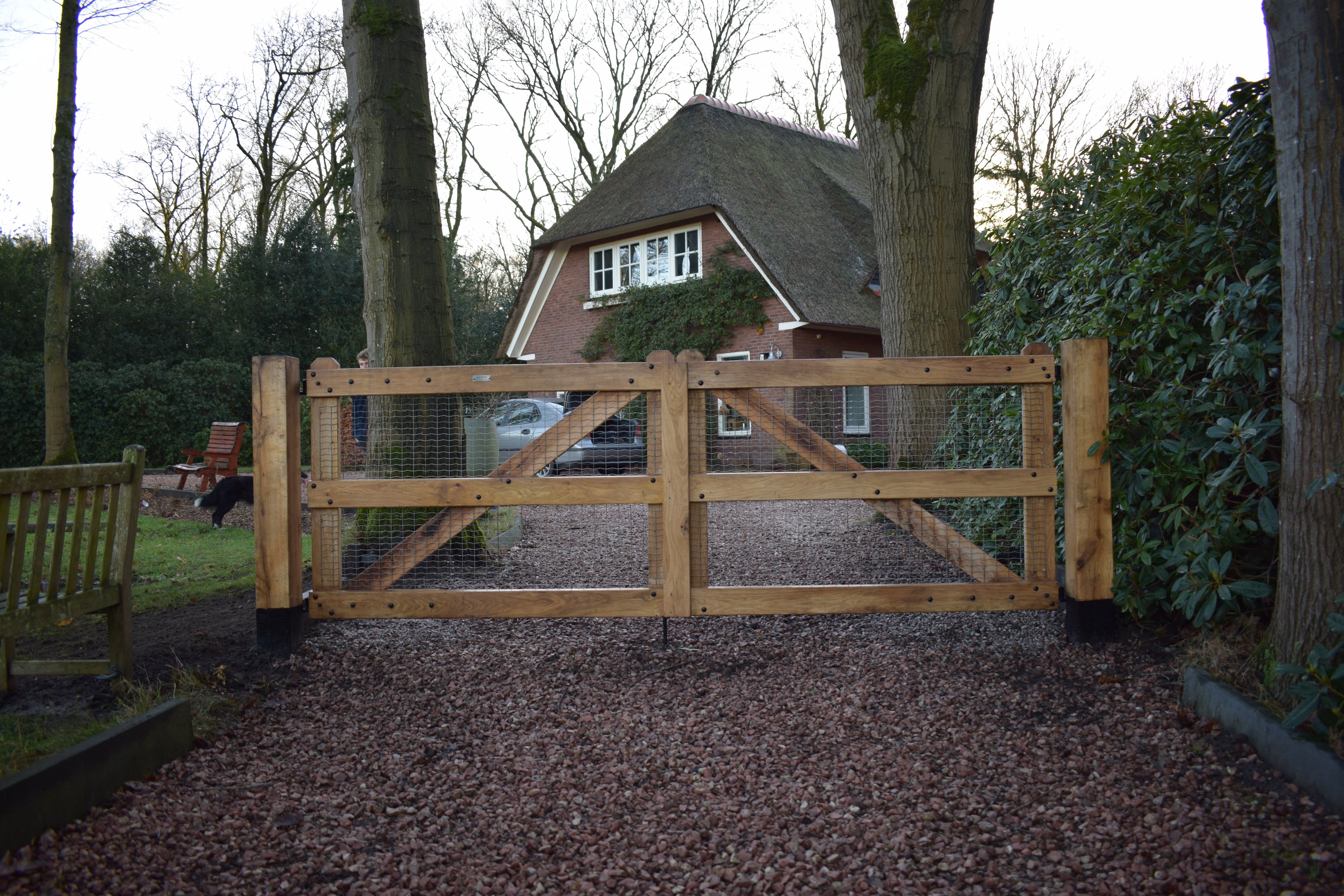 Eiken landelijke dubbele poort