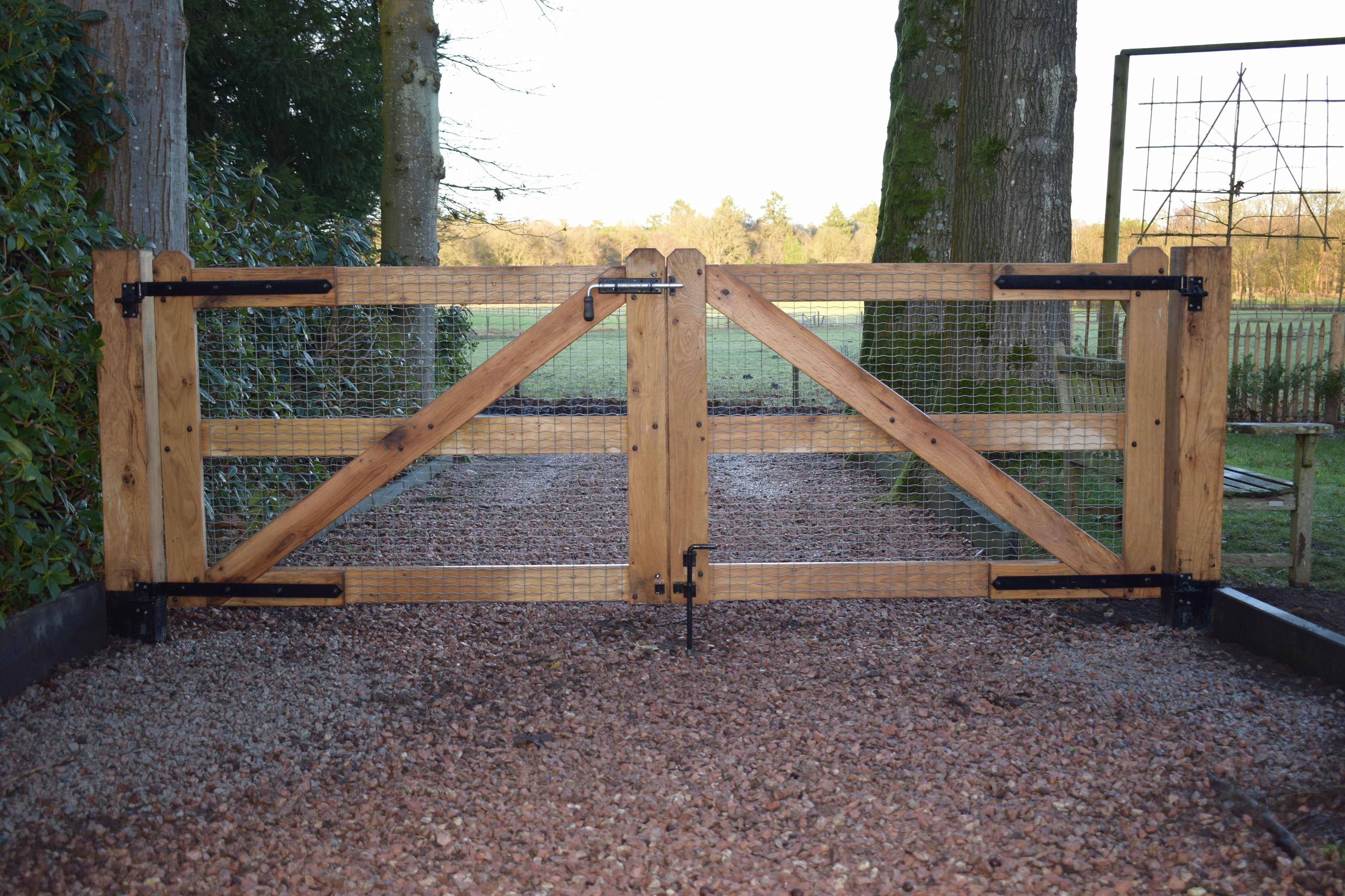 Eiken landelijke dubbele poort