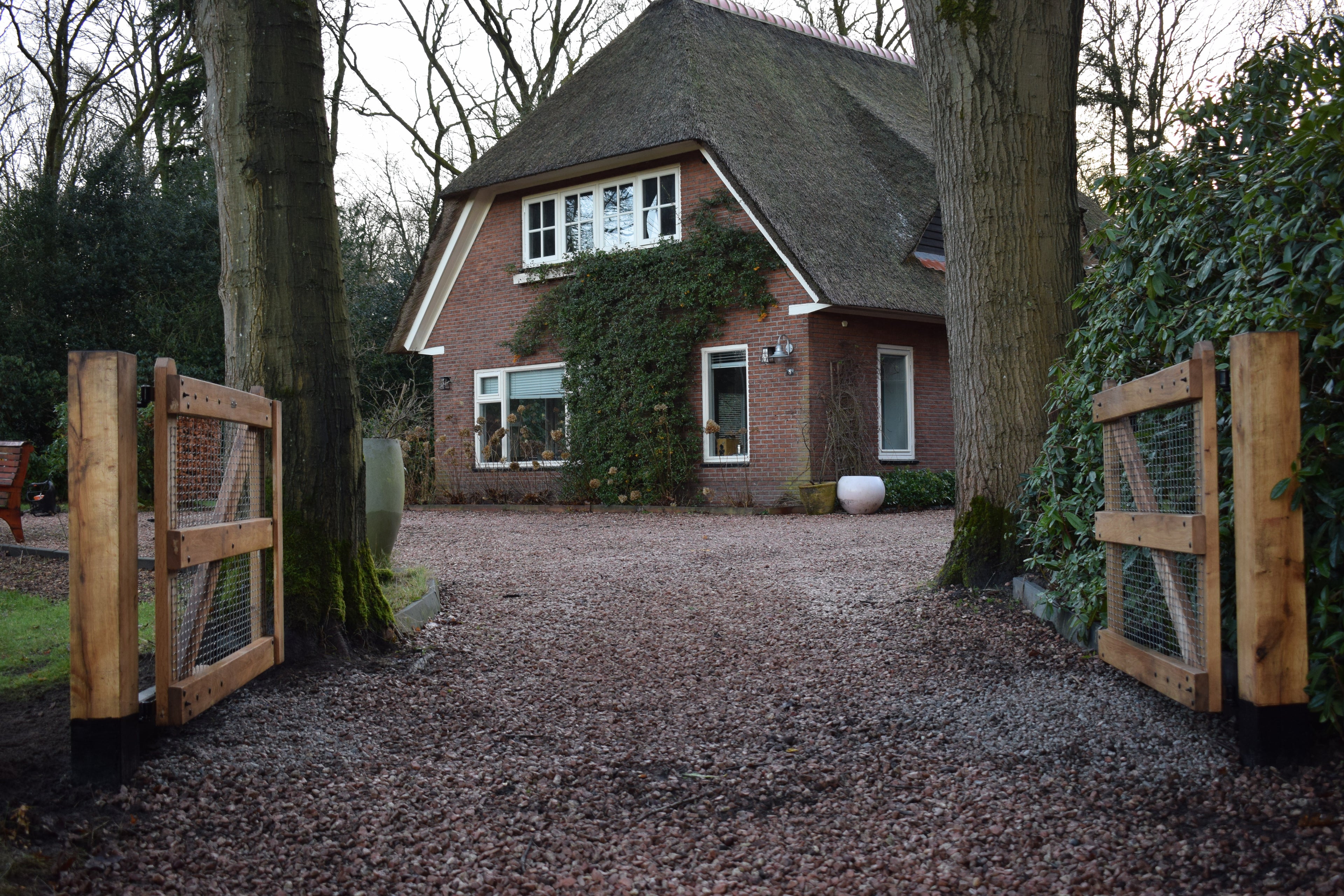 Eiken landelijke dubbele poort